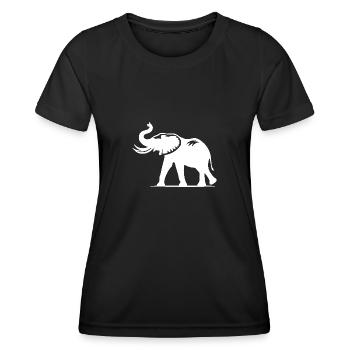 Portrait d’éléphant avec trompe avec défenses - T-shirt sport Femme - noir - Devant - AI Model Female 172 light (172cm)