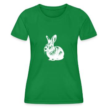 Lapin mignon avec de grandes oreilles - T-shirt sport Femme - vert - Devant - AI Model Female 172 dark (172cm)