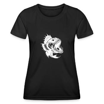 Furchteinflößender Meeresjäger mit riesigem Maul - Frauen Funktions-T-Shirt - Schwarz - Vorne - AI Model Female 172 light (172cm)