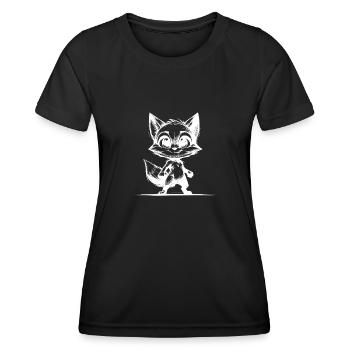 Dessin au crayon croquis de renard pour enfants - T-shirt sport Femme - noir - Devant - AI Model Female 172 light (172cm)