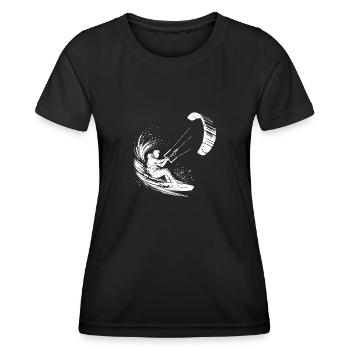 Sport Kite Surfer Water Splash and Kite - Women's Functional T-Shirt - black - Front - AI Model Female 172 light (172cm)