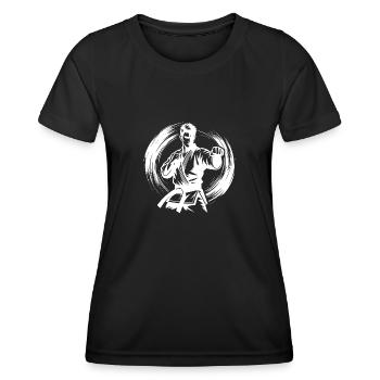 Asiatische Kampfkunst Selbstverteidigung Karate - Frauen Funktions-T-Shirt - Schwarz - Vorne - AI Model Female 172 light (172cm)