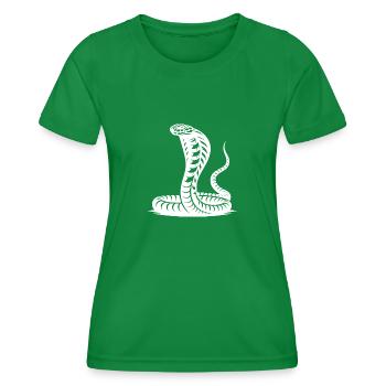 Cobra serpent cou bouclier menaçant posture conception - T-shirt sport Femme - vert - Devant - AI Model Female 172 dark (172cm)
