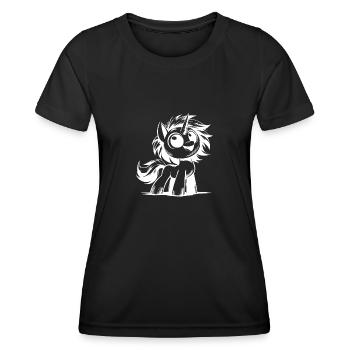 Magische Mähne, frecher Blick Einhorn in Sicht - Frauen Funktions-T-Shirt - Schwarz - Vorne - AI Model Female 172 light (172cm)