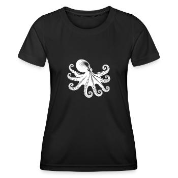 Huge octopus with eight arms - Women's Functional T-Shirt - black - Front - AI Model Female 172 light (172cm)