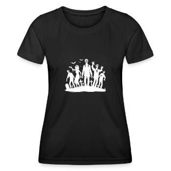 Monstre zombie effrayant du cimetière - T-shirt sport Femme - noir - Devant - AI Model Female 172 light (172cm)