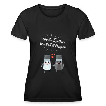 Salz und Pfefferstreuer Paar Geschenk für Köche - Frauen Funktions-T-Shirt - Schwarz - Vorne - AI Model Female 172 light (172cm)