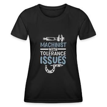 Cadeau d’ingénieur mécanicien machiniste - T-shirt sport Femme - noir - Devant - AI Model Female 172 light (172cm)