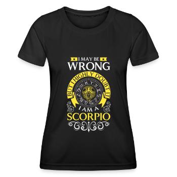 Signe du zodiaque anniversaire piqûre Novembre - T-shirt sport Femme - noir - Devant - AI Model Female 172 light (172cm)