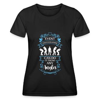 Kamera Foto Objektiv - Frauen Funktions-T-Shirt - Schwarz - Vorne - AI Model Female 172 light (172cm)
