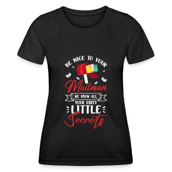 Post Parcel Delivery Mail - Women's Functional T-Shirt - black - Front - AI Model Female 172 light (172cm)