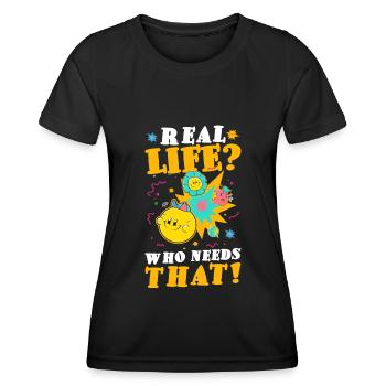 Comicstyle Kunst Boom - Frauen Funktions-T-Shirt - Schwarz - Vorne - AI Model Female 172 light (172cm)