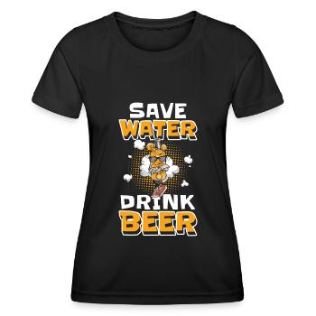 Comicstyle Stil Cartoon - Frauen Funktions-T-Shirt - Schwarz - Vorne - AI Model Female 172 light (172cm)