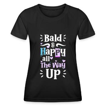 Coupe de cheveux sans poils à tête chauve - T-shirt sport Femme - noir - Devant - AI Model Female 172 light (172cm)