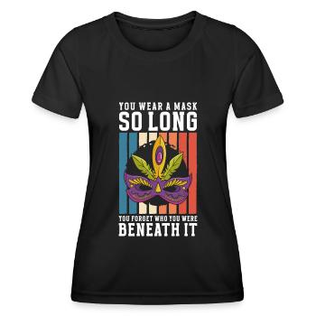 Déguisement Célébration Carnaval Deuxième Face - T-shirt sport Femme - noir - Devant - AI Model Female 172 light (172cm)