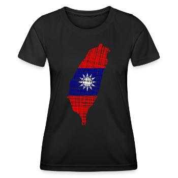 Taiwan - Frauen Funktions-T-Shirt - Schwarz - Vorne - AI Model Female 172 light (172cm)