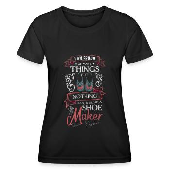Schuhmacher Schuh Handwerker - Frauen Funktions-T-Shirt - Schwarz - Vorne - AI Model Female 172 light (172cm)