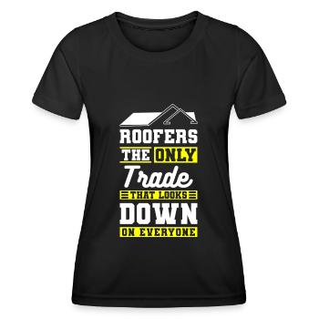 Maison sur le toit du charpentier - T-shirt sport Femme - noir - Devant - AI Model Female 172 light (172cm)