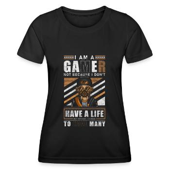 Zocker Spieler Liga Game - Frauen Funktions-T-Shirt - Schwarz - Vorne - AI Model Female 172 light (172cm)