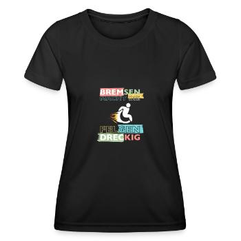 Le freinage salit les jantes - T-shirt sport Femme - noir - Devant - AI Model Female 172 light (172cm)