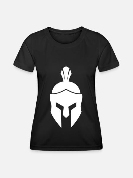 Spartaner Helm - Frauen Funktions-T-Shirt - Schwarz
