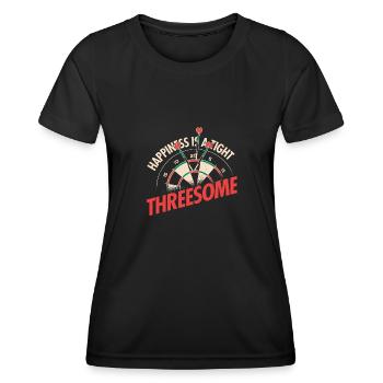 Happiness is a tight Threesome Darts Dreier - Frauen Funktions-T-Shirt - Schwarz - Vorne - AI Model Female 172 light (172cm)