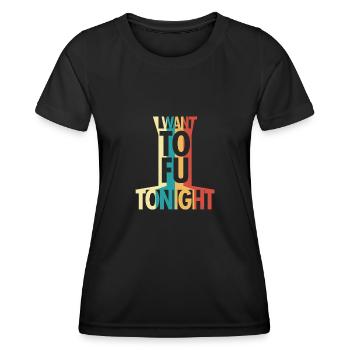 I want TOFU you - Lustiges Vegan - Frauen Funktions-T-Shirt - Schwarz - Vorne - AI Model Female 172 light (172cm)