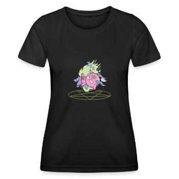 Teufel schläft bei Beschwörung - Frauen Funktions-T-Shirt - Schwarz - Vorne - AI Model Female 172 light (172cm)