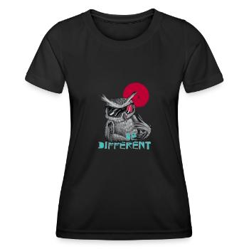 Be different Eule - einzigartig & besonders - Frauen Funktions-T-Shirt - Schwarz - Vorne - AI Model Female 172 light (172cm)