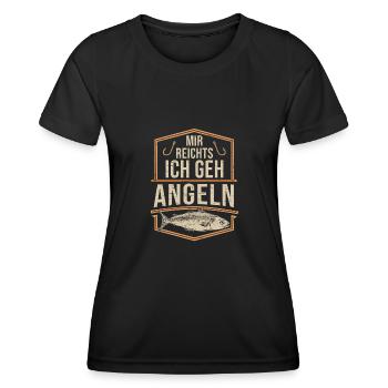 Mir reichts ! Ich geh Angeln - Frauen Funktions-T-Shirt - Schwarz - Vorne - AI Model Female 172 light (172cm)