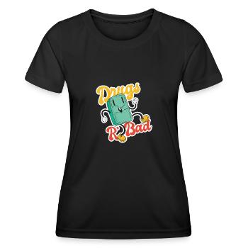 Drogen sind böse - Nein zu Drogen - Frauen Funktions-T-Shirt - Schwarz - Vorne - AI Model Female 172 light (172cm)