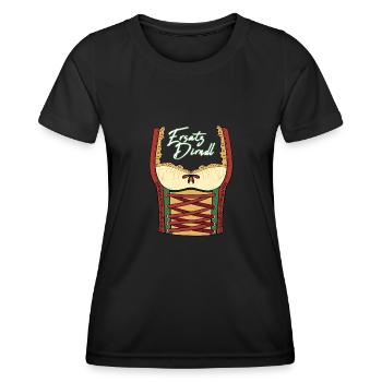 Ersatz Dirndl - Lustig Volksfest - Frauen Funktions-T-Shirt - Schwarz - Vorne - AI Model Female 172 light (172cm)