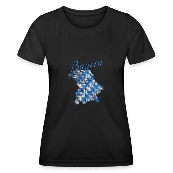 Bayern - Frauen Funktions-T-Shirt - Schwarz - Vorne - AI Model Female 172 light (172cm)