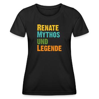 Renate, die Frau der Mythos die Legende. Vintage - Frauen Funktions-T-Shirt - Schwarz - Vorne - AI Model Female 172 light (172cm)