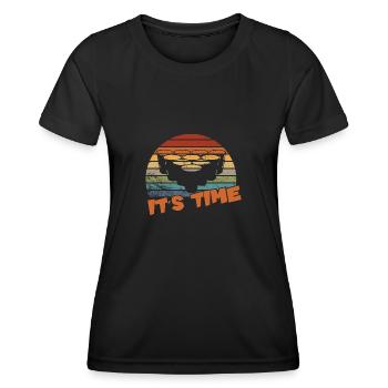 Il est temps / Beer pong - T-shirt sport Femme - noir - Devant - AI Model Female 172 light (172cm)