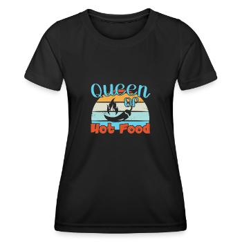 Queen of Hot Food / Spicy Food - Women's Functional T-Shirt - black - Front - AI Model Female 172 light (172cm)