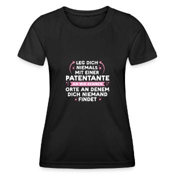 Patentante Familie Patenkind Geschenk - Frauen Funktions-T-Shirt - Schwarz - Vorne - AI Model Female 172 light (172cm)