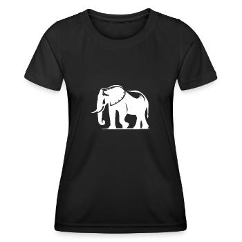 Grande silhouette d’éléphant avec défenses - T-shirt sport Femme - noir - Devant - AI Model Female 172 light (172cm)