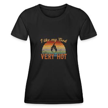 J’aime ma nourriture très chaude / Scharfes Essen - T-shirt sport Femme - noir - Devant - AI Model Female 172 light (172cm)