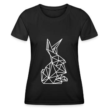 Hase Geometrie Linien - Frauen Funktions-T-Shirt - Schwarz - Vorne - AI Model Female 172 light (172cm)