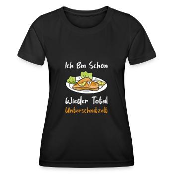 Unterschnitzelt Wiener Schnitzel Fleisch Geschenk - Frauen Funktions-T-Shirt - Schwarz - Vorne - AI Model Female 172 light (172cm)
