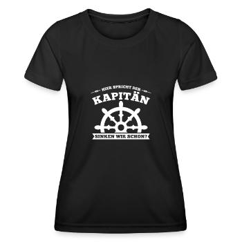 Boot Kapitän booten Geschenk - Frauen Funktions-T-Shirt - Schwarz - Vorne - AI Model Female 172 light (172cm)