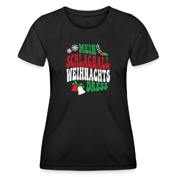 Weihnachten Schlagball Spielerin Schlagballspieler - Frauen Funktions-T-Shirt - Schwarz - Vorne - AI Model Female 172 light (172cm)