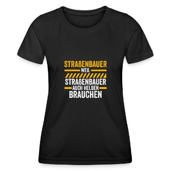 Straßenbauer Job Straßenbau Geschenk - Frauen Funktions-T-Shirt - Schwarz - Vorne - AI Model Female 172 light (172cm)