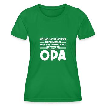 Opa Enkelkind Großvater Geschenk - Frauen Funktions-T-Shirt - Kelly Green - Vorne - AI Model Female 172 dark (172cm)