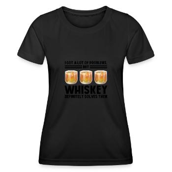 Whiskey trinken Whiskey trinken Whiskey Geschenk - Frauen Funktions-T-Shirt - Schwarz - Vorne - AI Model Female 172 light (172cm)