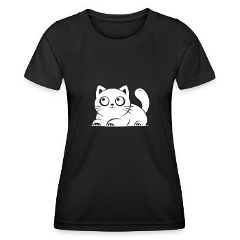 Cozy Cat Cat Face - Women's Functional T-Shirt - black - Front - AI Model Female 172 light (172cm)