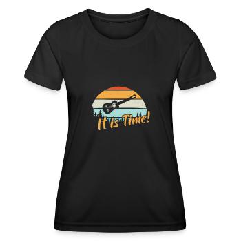 It is Time / Gitarre - Frauen Funktions-T-Shirt - Schwarz - Vorne - AI Model Female 172 light (172cm)