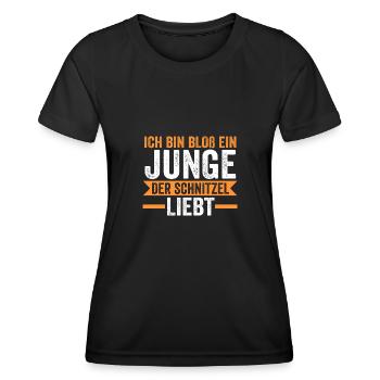 Schnitzel Junge Schnitzel Junge Geschenk - Frauen Funktions-T-Shirt - Schwarz - Vorne - AI Model Female 172 light (172cm)