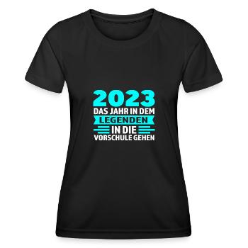 Vorschule 2023 Anfang Vorschulkind Geschenk - Frauen Funktions-T-Shirt - Schwarz - Vorne - AI Model Female 172 light (172cm)